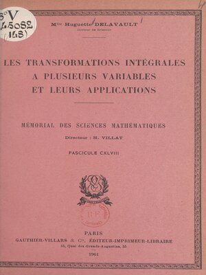 cover image of Les transformations intégrales à plusieurs variables et leurs applications